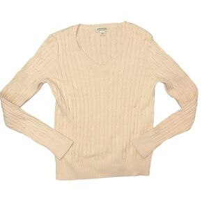 ST.JOHN'S BAY Classic Women's Cream Sweater size Medium